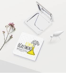 BK Gift Kişiye Özel Kimya Öğretmeni Temalı Deri Ayna - 5