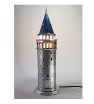 GALATA KULESİ BİBLO GÜMÜŞ LAMBA 41CM