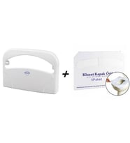 Klozet Kapak Örütüsü 5 Paket 1250 Adet+Palex Beyaz Klozet Örtü Dispenseri