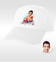 BK Gift Kişiye Özel Bay Boksör Karikatür Beyaz Şapka  1