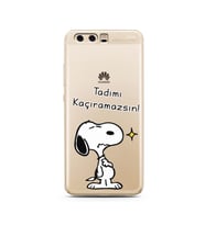 Snoopy Tasarımlı Süper Şeffaf Silikon Telefon Kılıfı Huawei P10 
