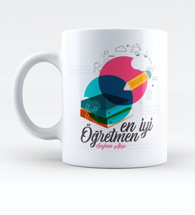 BK Gift Kişiye Özel En İyi Öğretmen Beyaz Kupa Bardak  3