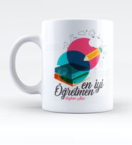 BK Gift Kişiye Özel En İyi Öğretmen Beyaz Kupa Bardak  3