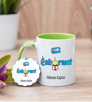 Laborant Yeşil Kupa Bardak Ve Anahtarlık Set