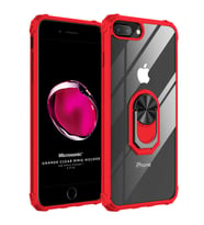 Microsonic Apple iPhone 7 Plus Kılıf Grande Clear Ring Holder Kırmızı