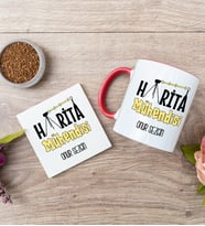 Harita Mühendisi Kırmızı Kupa Bardak Ve Bardak Altlığı Seti