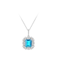 Sirius Pırlanta ve Oktagon Kesim Mavi Topaz Kolye 0723P0022