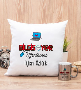Bilgisayar Öğretmeni Yastık ve Silver Kupa Bardak