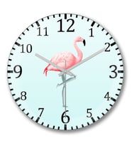 Flamingo 6 Duvar Saati Bombeli Gercek Cam