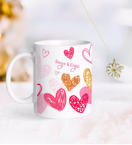 BK Gift Kişiye Özel Sevgililer Günü Kupa ve Çift İsimli Papatya Kolye-50 (Model 1)