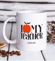 BK Gift Kişiye Özel Öğretmenimi Seviyorum Beyaz Kupa Bardak-3