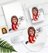 BK Gift Kişiye Özel Kolay Yetişmiyor Karikatürlü Defter Kalem Kupa Mouse Pad Seti-3 (Model 1)