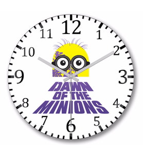 Dawn Of The Minions Duvar Saati Bombeli Gercek Cam