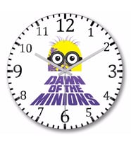 Dawn Of The Minions Duvar Saati Bombeli Gercek Cam