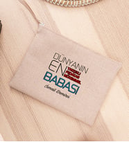 Dünyanın En İyi Babası Keten Bez El Çantası