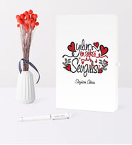 BK Gift Kişiye Özel Yılın En Seksi Sevgilisi Temalı Beyaz Defter Kalem Seti