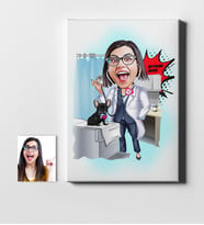 BK Gift Kişiye Özel Bayan Veteriner Hekim Karikatür Kanvas Tablo 50x70cm 1