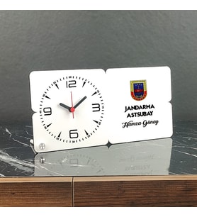 Jandarma Astsubat Ahşap Masa Saati
