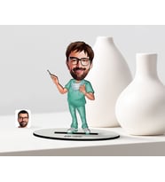 BK Gift Kişiye Özel Bay Cerrah Karikatür Ahşap Biblo  1
