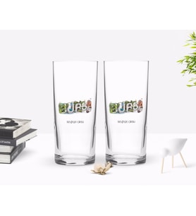 BK Gift Kişiye Özel Renkli Baskılı Bursa Tasarımlı Turistik İkili Rakı Bardağı Seti-1 (Beyaz)