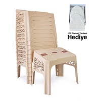 Plastik Rahle Mevlevi Model 12 Adet ( 47×31 ) Krem 12'li Namaz Takkesi