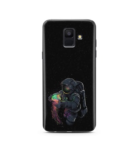 Uzay Kız Tasarım Süper Şeffaf Silikon Telefon Kılıfı Samsung A6 (2018)