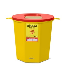 Safell Tıbbi Atık Kutusu - Tıbbi Atık Kovası 1.3 Litre 50 Adet