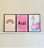 Kişiye Özel Çocuk Odası Duvar Panosu 3'lü Set