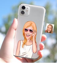 BK Gift Kişiye Özel Bayan Karikatürlü iPhone 11 İnce Şeffaf Silikon Telefon Kapağı-18 (Beyaz)
