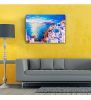 Santorini Canvas Tablo (50X70) (Acı Kahve)