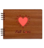 Kendi Albümünü Kendin Yap Albümü Ahşap Kapaklı Full Love (Kahverengi)