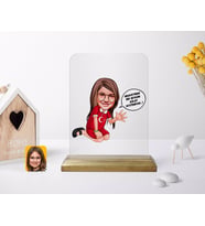 BK Gift Kişiye Özel Kız Çocuk Kolay Yetişmiyor Karikatürlü Ahşap Standlı Çerçeve-3 (Beyaz)
