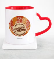 BK Gift Kişiye Özel Mesleki Otomotiv Mühendisi Kırmızı Kalpli Kupa Bardak  1