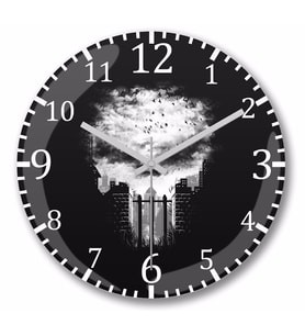 The Punisher  Duvar Saati Bombeli Gercek Cam