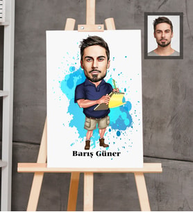 Kişiye Özel Patron Karikatürlü  Ahşap Tablo 30x47 Bay-17
