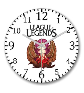 League Of Legends Morgana Duvar Saati Bombeli Gercek Cam