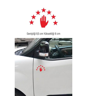 Abhaz Bayrak Araba Sticker Etiket Kırmızı 8,5 cm 4 Adet