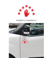 Abhaz Bayrak Araba Sticker Etiket Kırmızı 8,5 cm 4 Adet