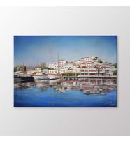 Arty Tablo Sahilde Yelkenliler Tablo (Karışık)