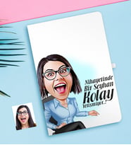 BK Gift Kişiye Özel Bayan Kolay Yetişmiyor Karikatürlü Beyaz Defter-2
