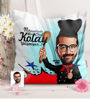 BK Gift Kişiye Özel Bay Chef Karikatürlü  Yastık  3