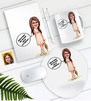 BK Gift Kişiye Özel Kolay Yetişmiyor Karikatürlü Defter Kalem Kupa Mouse Pad Seti-1 (Model 1)