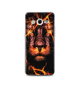 Aslan Neon Tasarım Süper Şeffaf Silikon Telefon Kılıfı Samsung Core 2