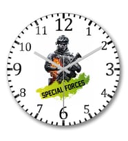 Forças Especiais - Special Forces Duvar Saati Bombeli Gercek Cam