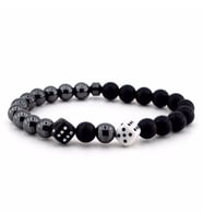 ZAR HEMATİT - MAT ONİKS DOĞAL TAŞ BİLEKLİK B621