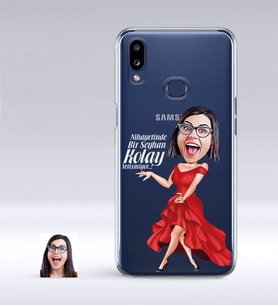 BK Gift Kişiye Özel Bayan Kolay Yetişmiyor Karikatürlü Samsung Galaxy A10s İnce Şeffaf Silikon Telefon Kapağı-1 (Beyaz)