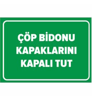 MIGNATIS - Çöp Bidonu Kapaklarını Kapalı Tutun Levhası - Sac Malzeme 50x70cm