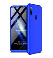 Microsonic Samsung Galaxy M11 Kılıf Double Dip 360 Protective Mavi