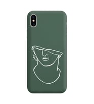 Iphone X Çizgi Tasarımlı Koyu Yeşil Lansman Telefon Kılıfı