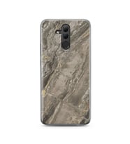Gri Mermer Tasarımlı Süper Şeffaf Silikon Telefon Kılıfı Huawei Mate 20 Lite